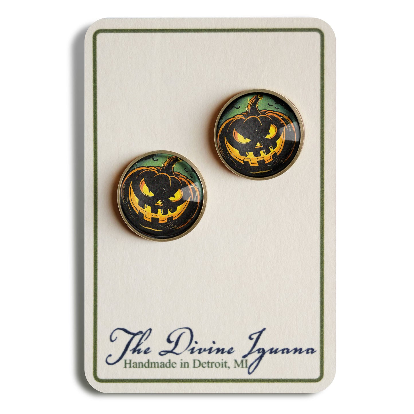 Black Jack O' Lantern Post Earrings