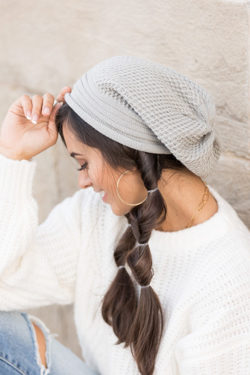 Waffle Weave Slouchy Beanie