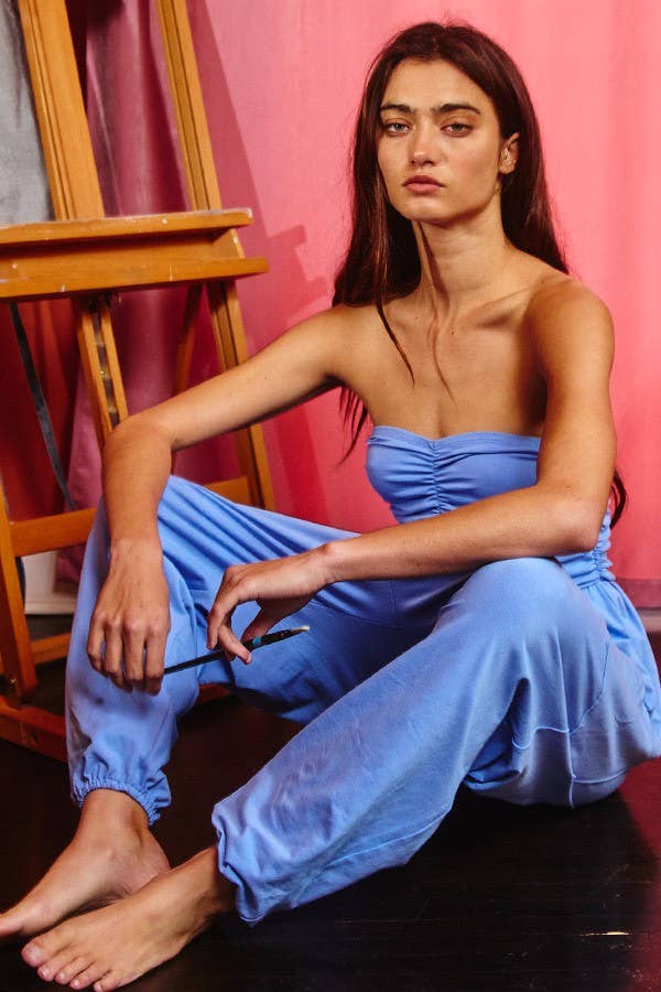 Bucketlist Strapless Drop Crotch Jogger Jumpsuit