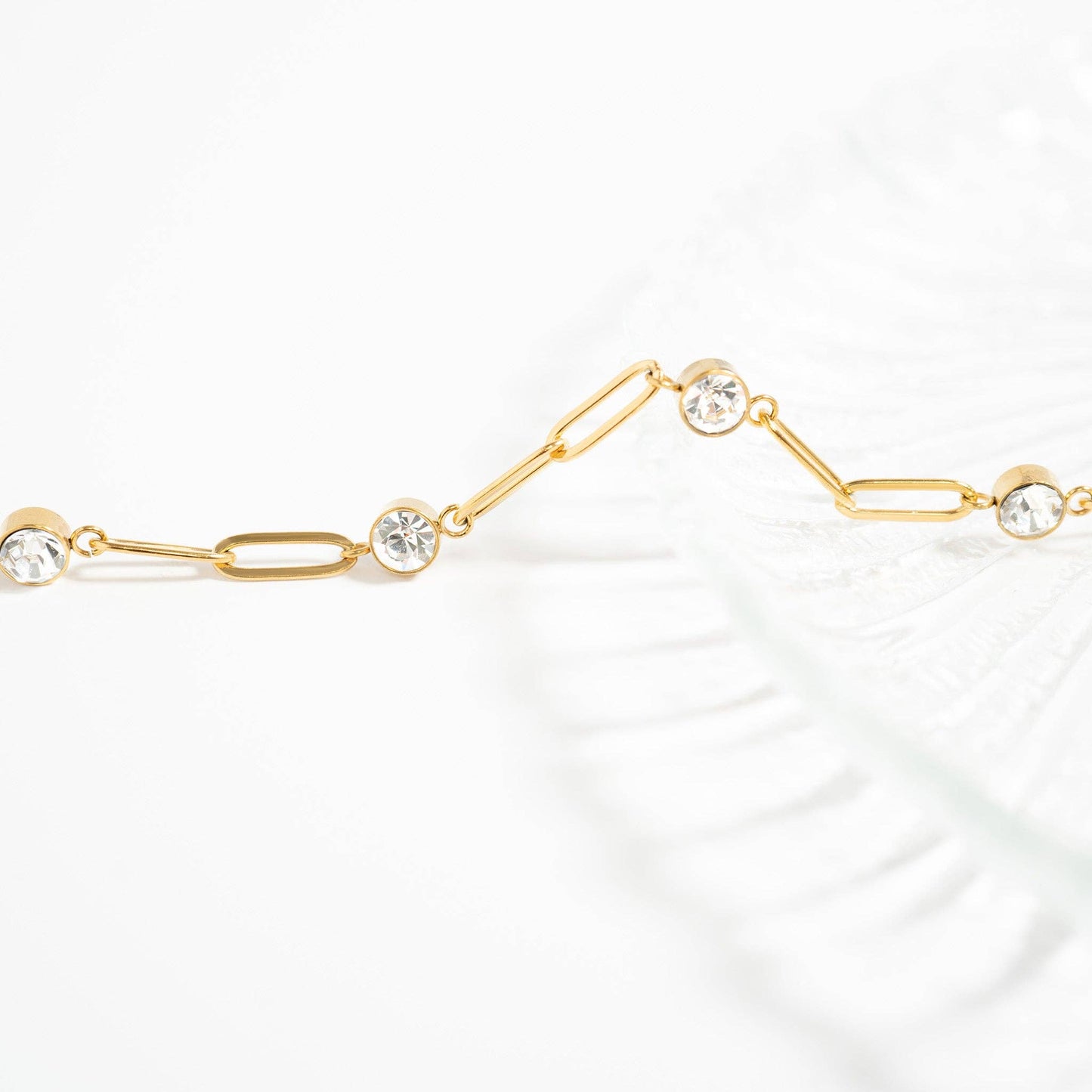 Stone Paperclip Chain Bracelet