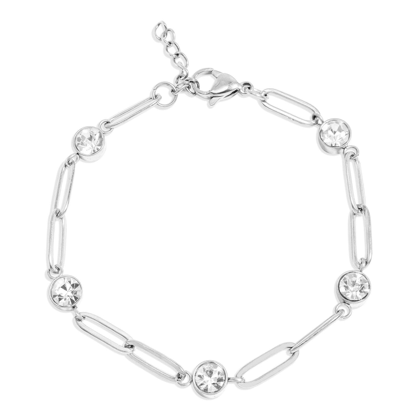 Stone Paperclip Chain Bracelet