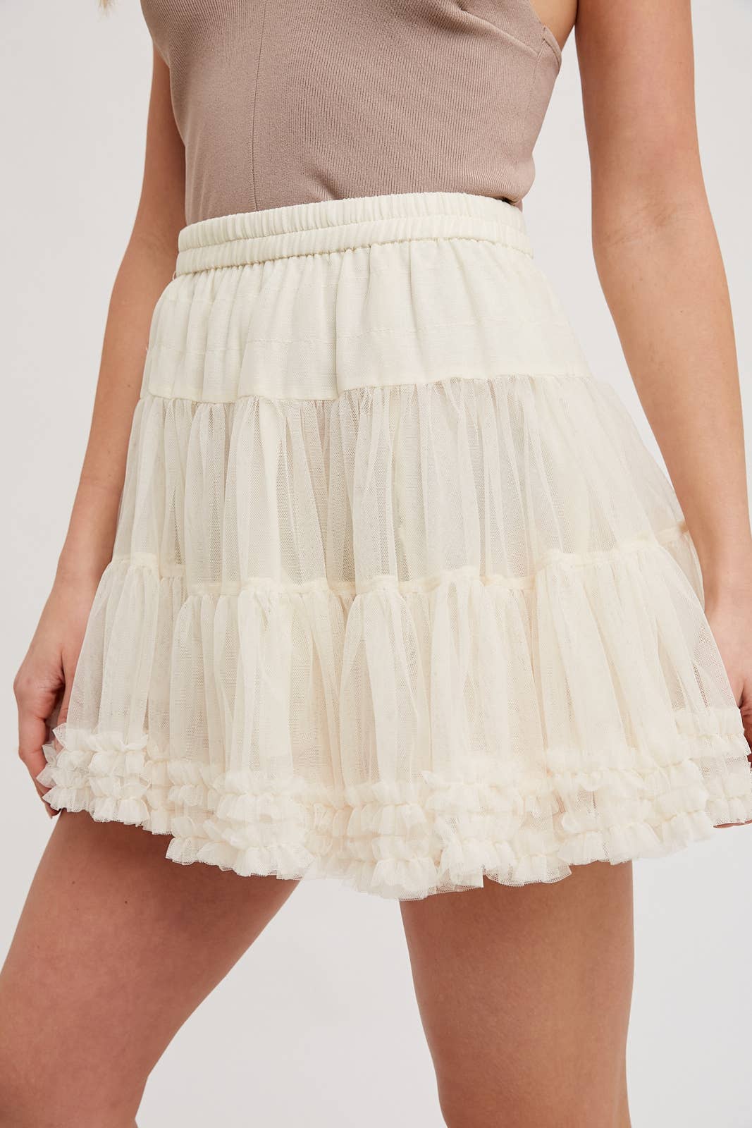 BluIvy RUFFLE-TIERED TULLE TUTU MINI SKIRT