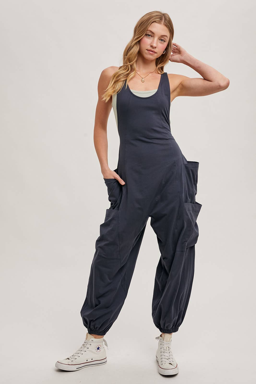 BLUIVY RELAXED FIT JUMPSUIT WITH POCKETS