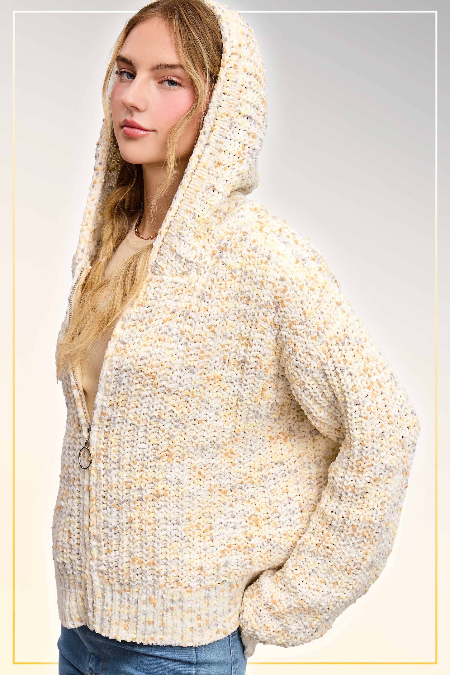 Pumpkin Pie Confetti Zip-Up Hoodie Sweater