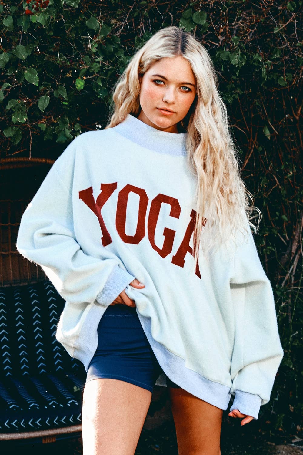 PILATES & YOGA' Print Reversible Sweatshirt