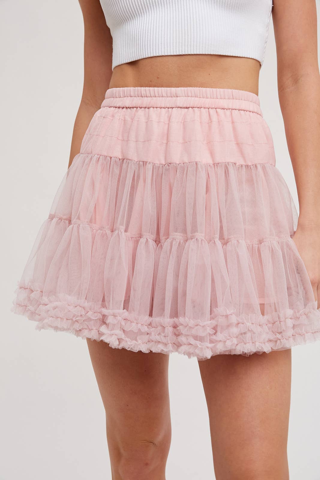 BluIvy RUFFLE-TIERED TULLE TUTU MINI SKIRT