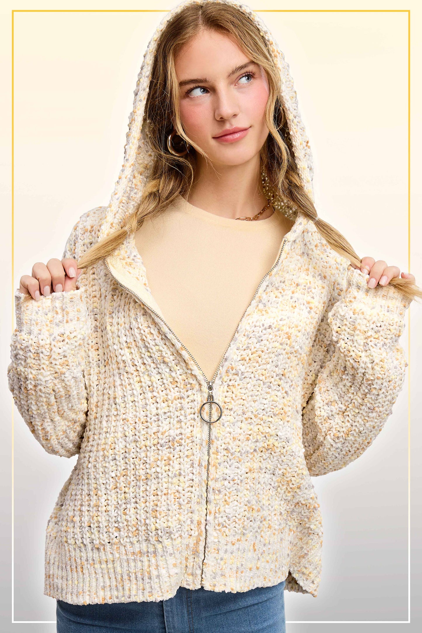 Pumpkin Pie Confetti Zip-Up Hoodie Sweater