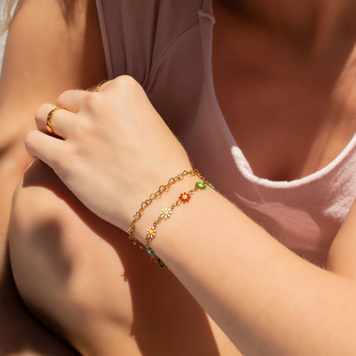 Linked Heart Chain Bracelet