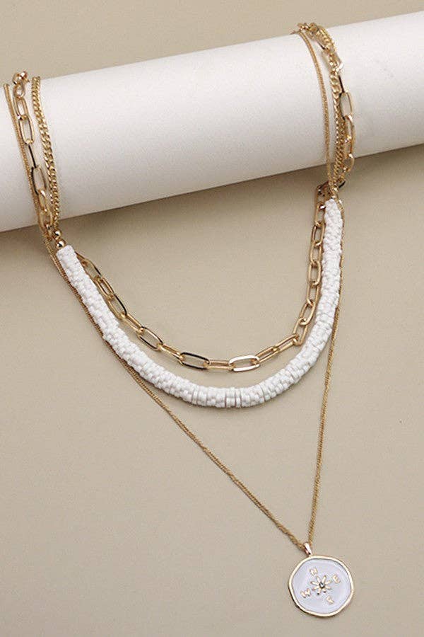 TRIPLE LAYER COMPASS HEISI BEAD NECKLACE