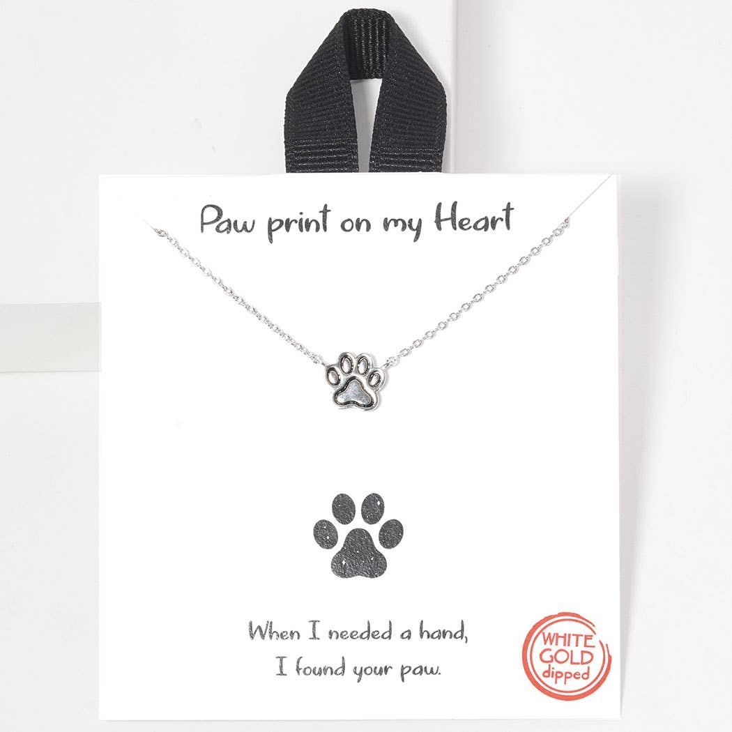 Paw Print Shape Pendant Necklace