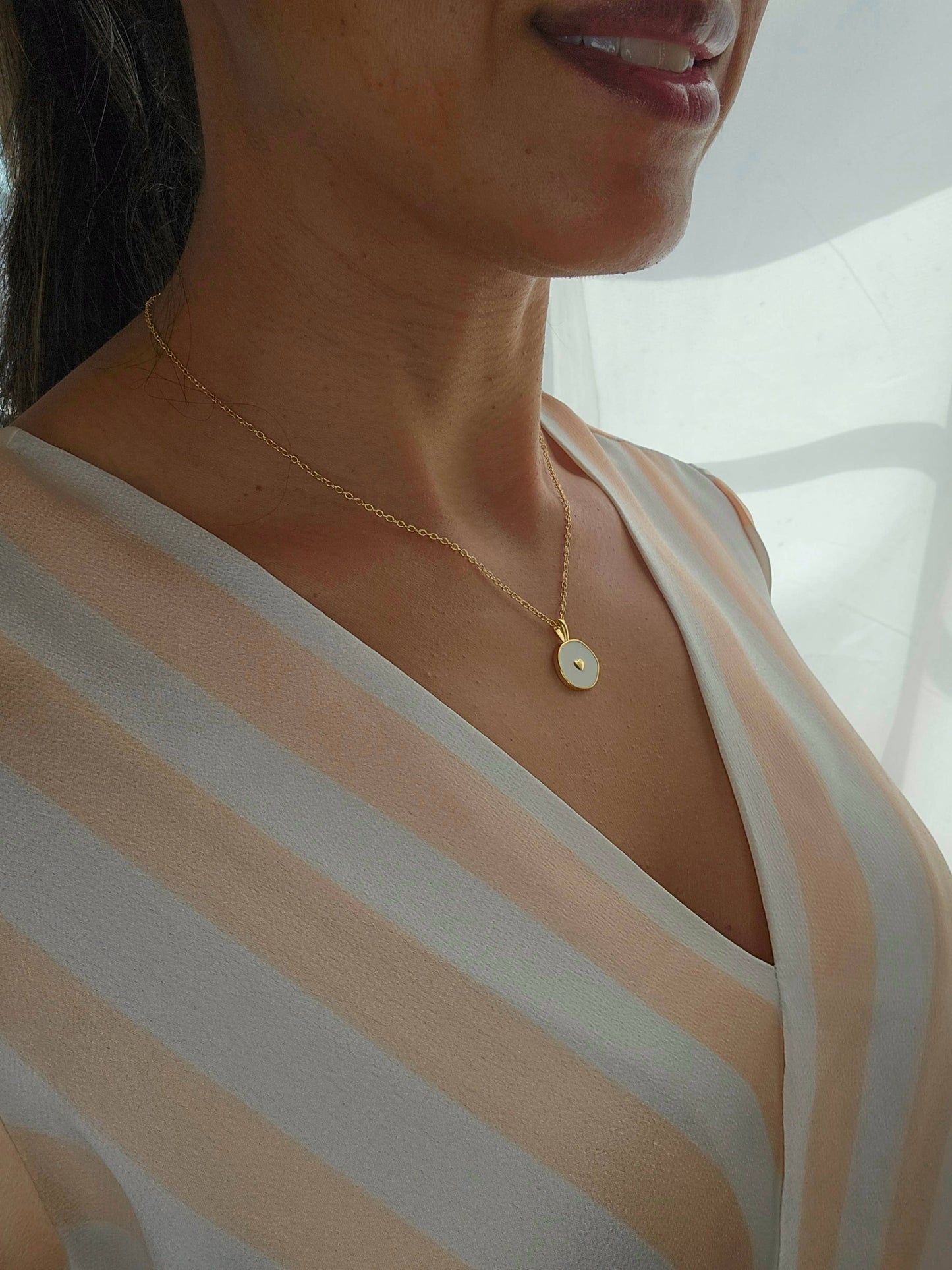 White Heart Necklace