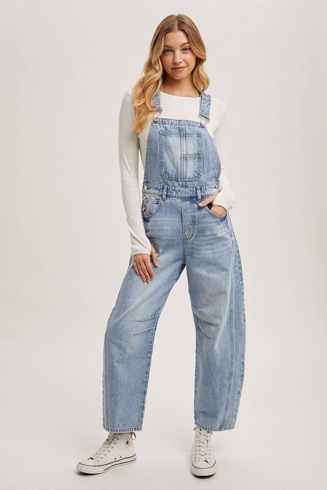 BluIvy DENIM BARREL OVERALLS
