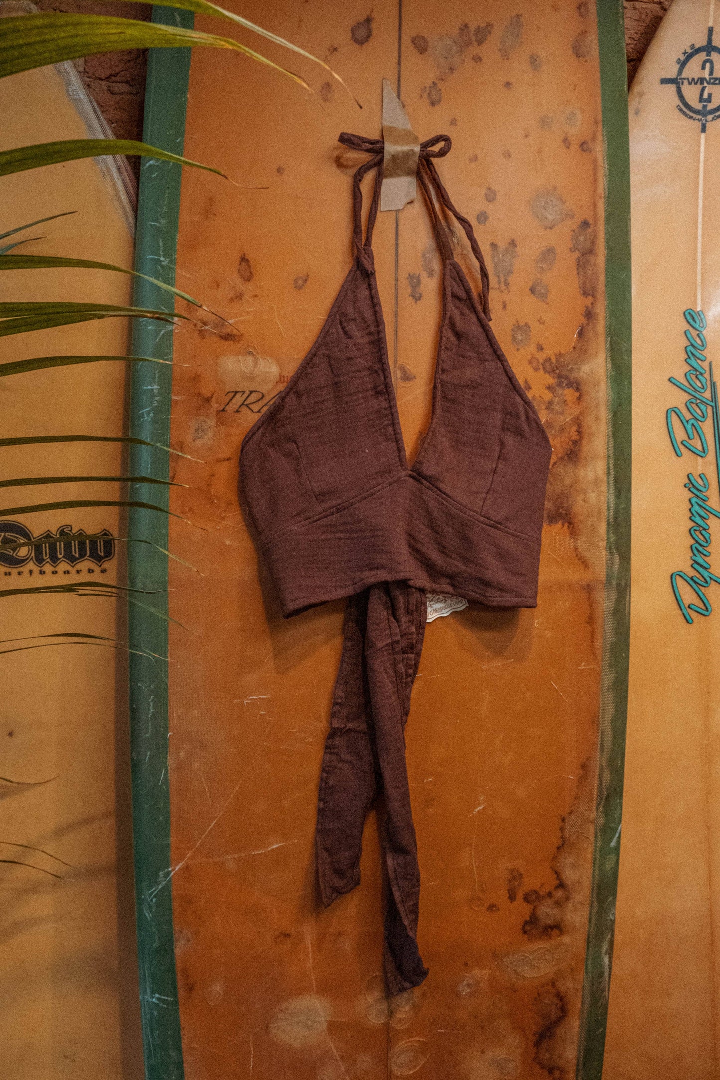 Organic Cotton Bamboo Bralette, Beachy Tie Back Cozy Bra Top