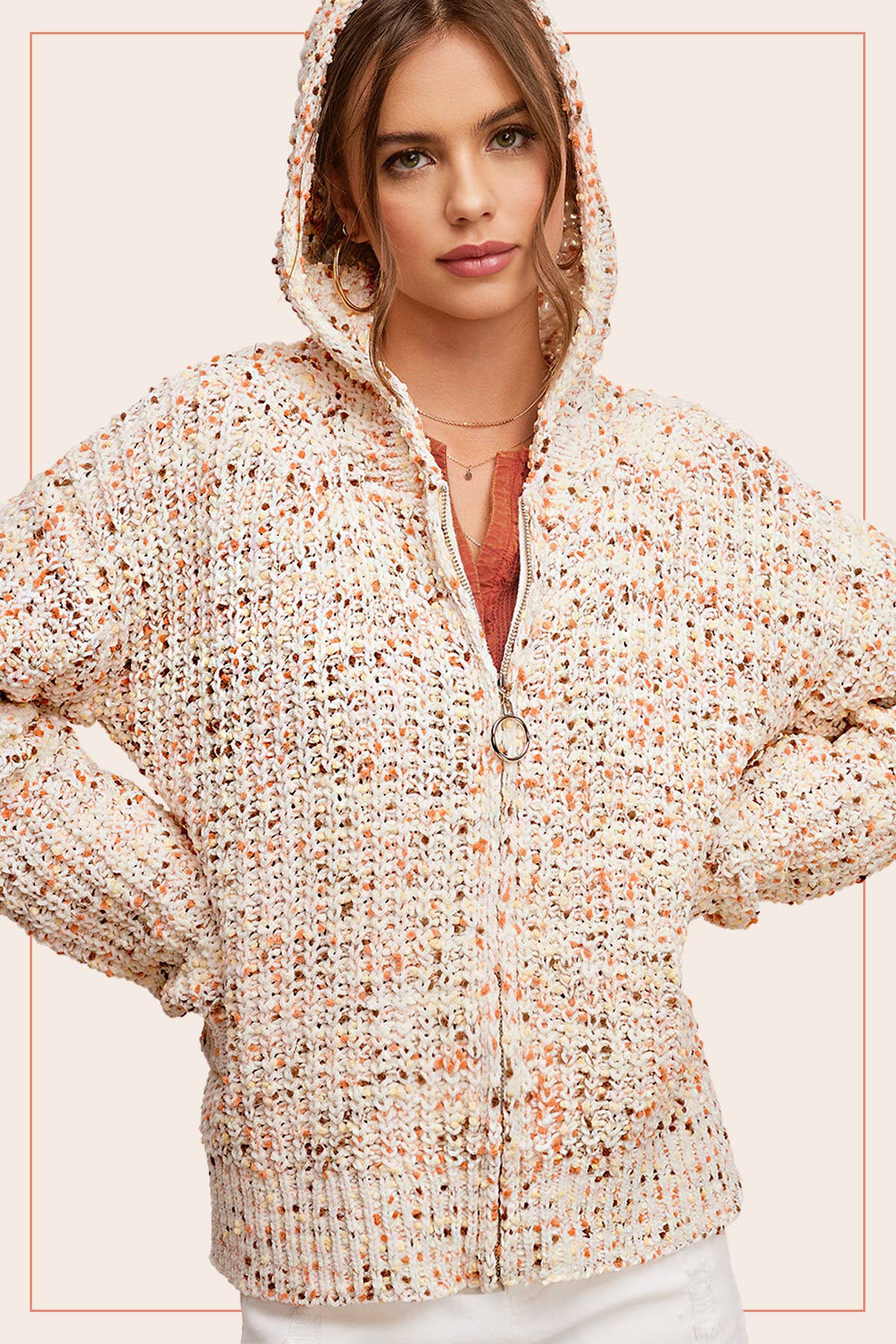 Pumpkin Pie Confetti Zip-Up Hoodie Sweater