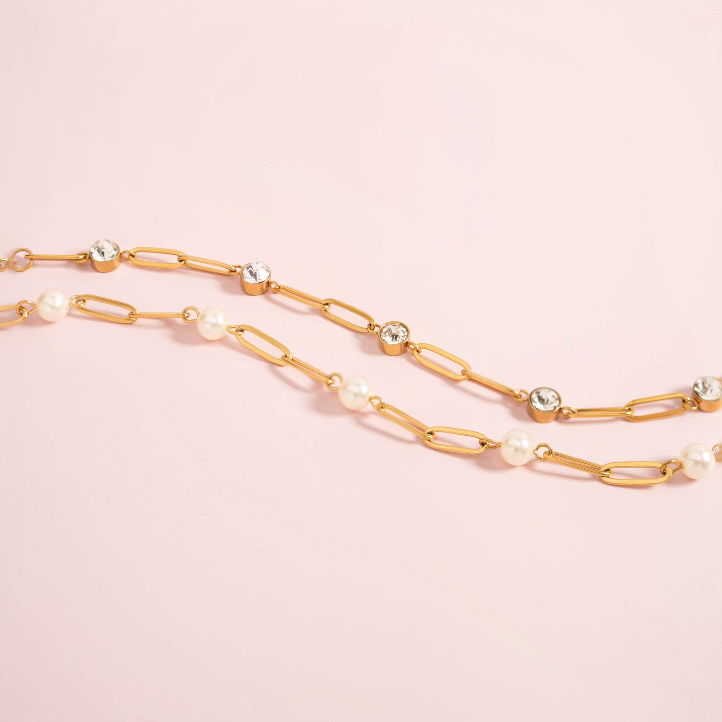 Stone Paperclip Chain Bracelet
