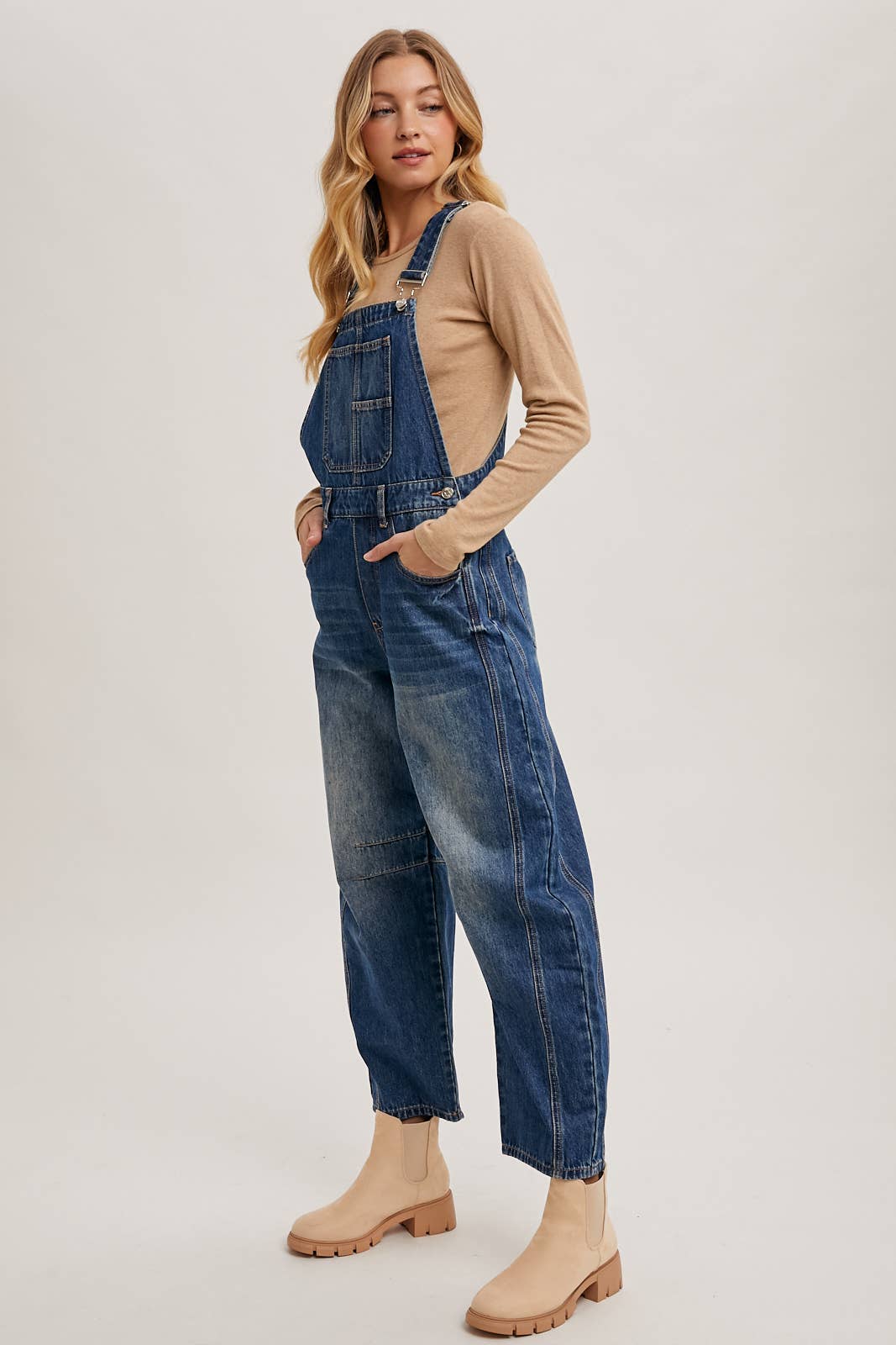 BluIvy DENIM BARREL OVERALLS