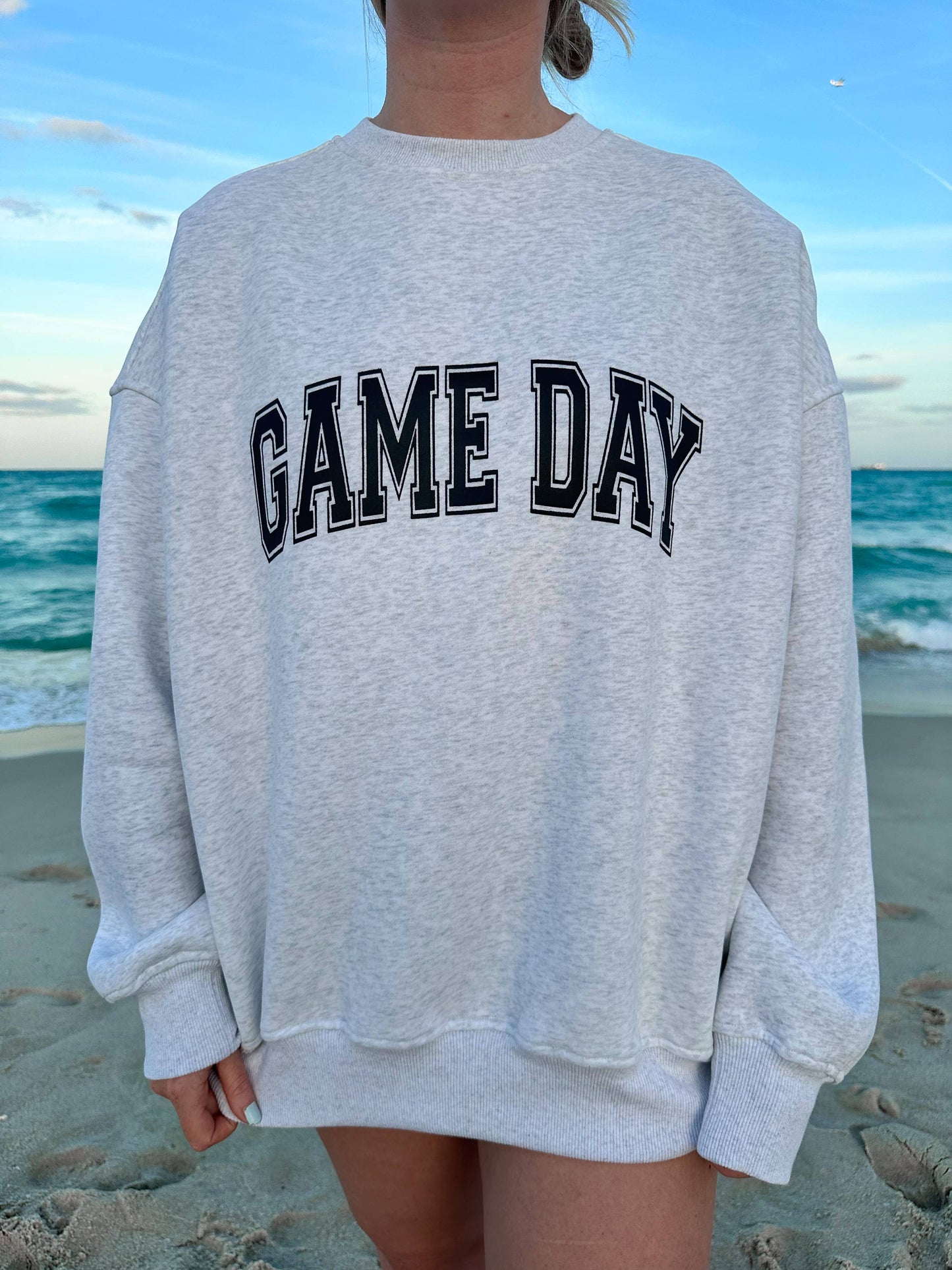 Game Day Embroider Football Bows Sweatshirt