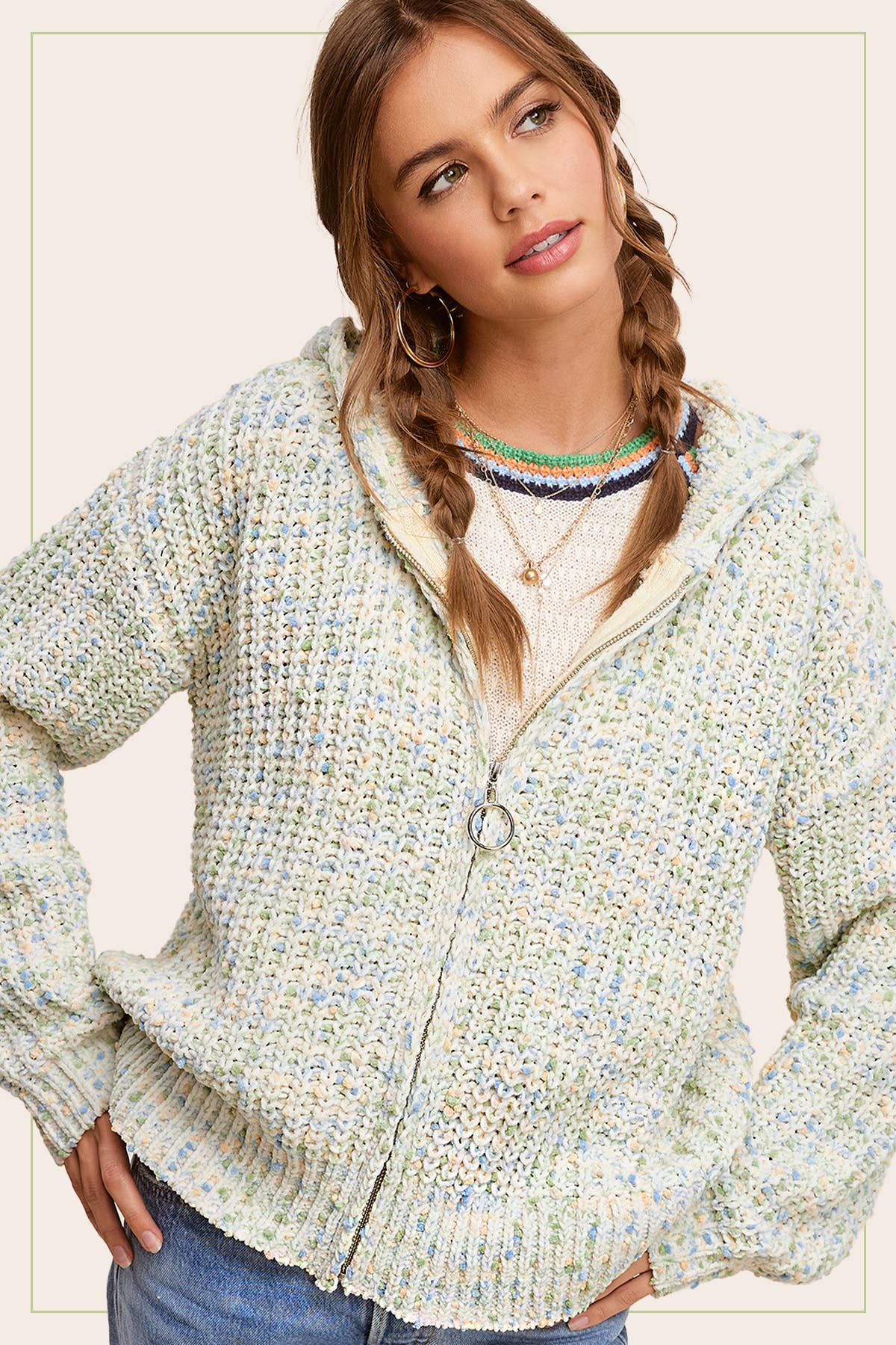 Pumpkin Pie Confetti Zip-Up Hoodie Sweater