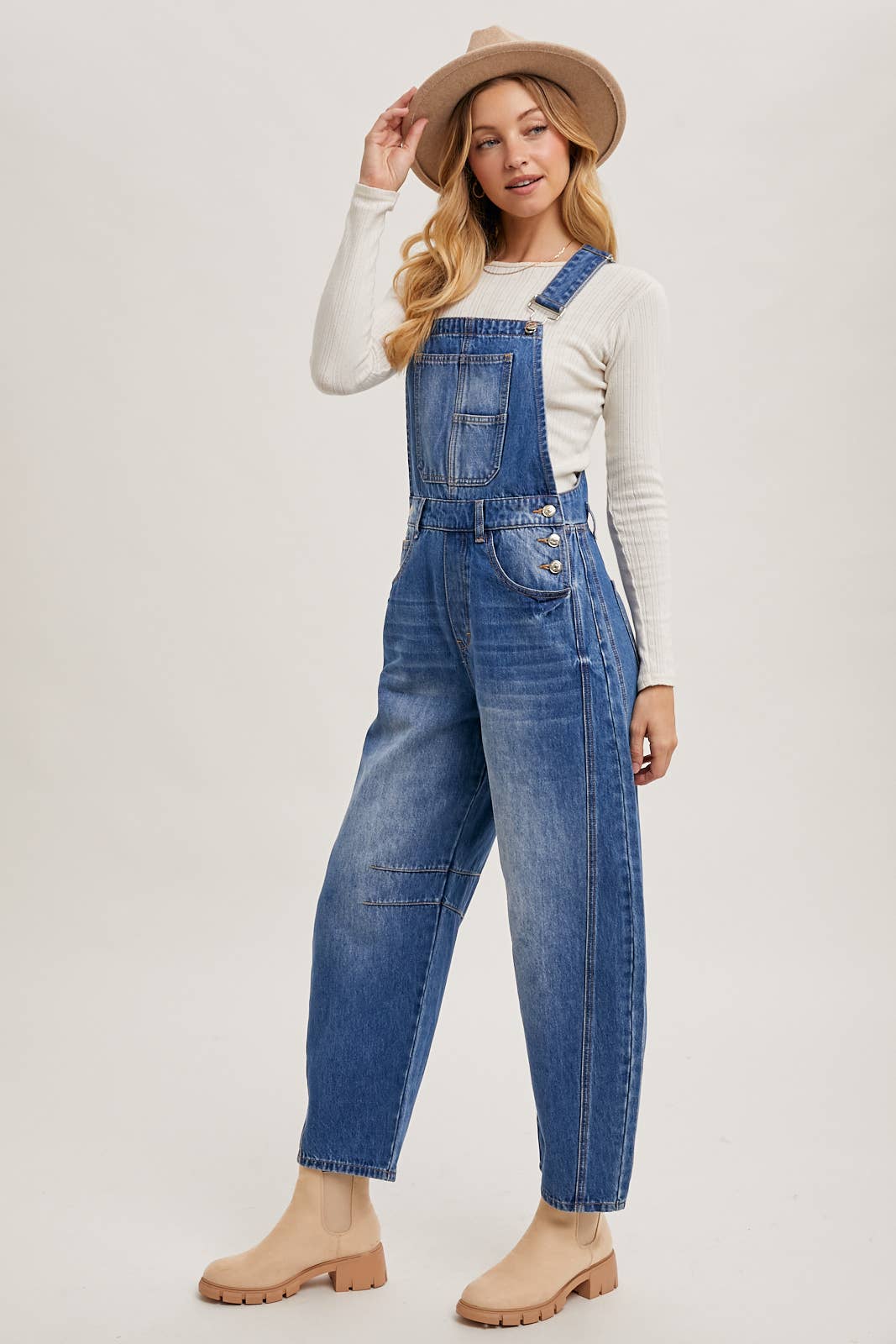 BluIvy DENIM BARREL OVERALLS
