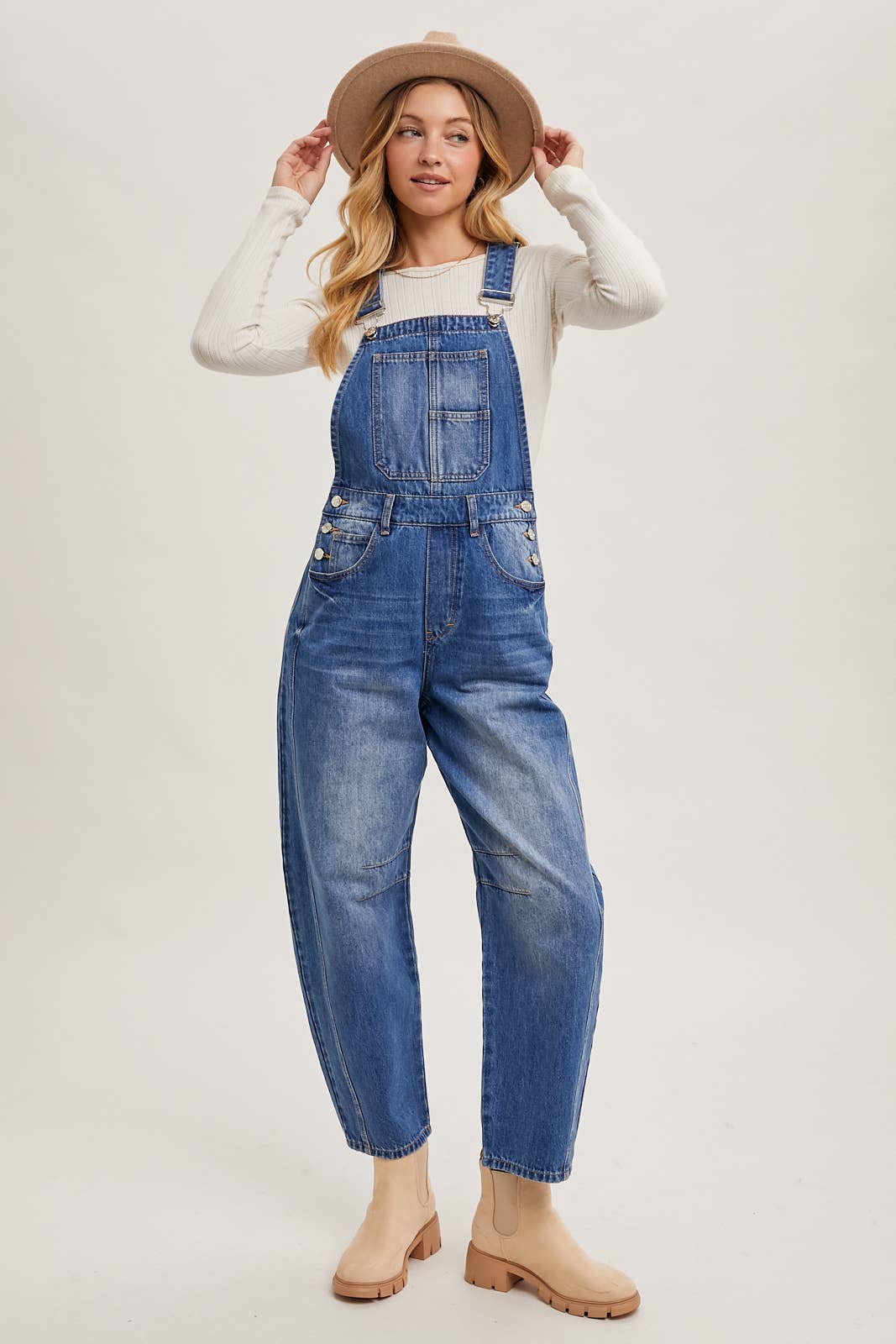 BluIvy DENIM BARREL OVERALLS