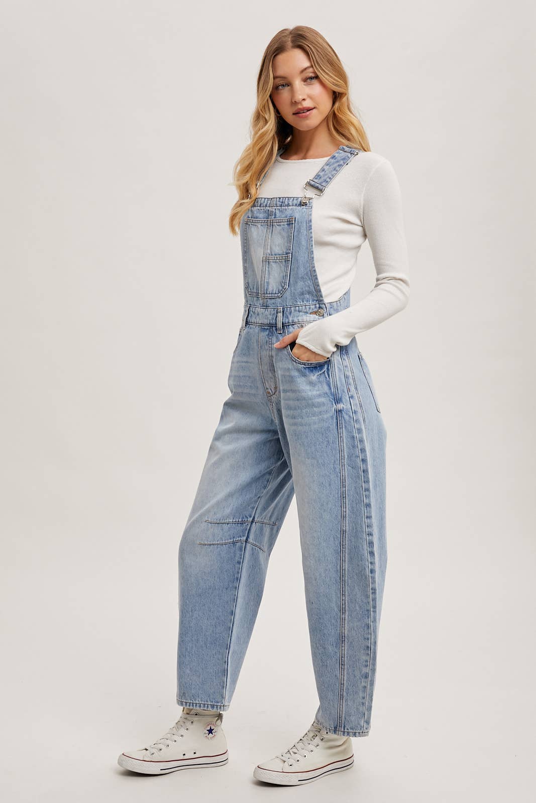 BluIvy DENIM BARREL OVERALLS