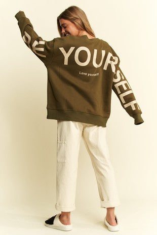 Be Yourself Sweatshirt Beige