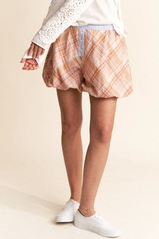 Plaid Balloon Shorts