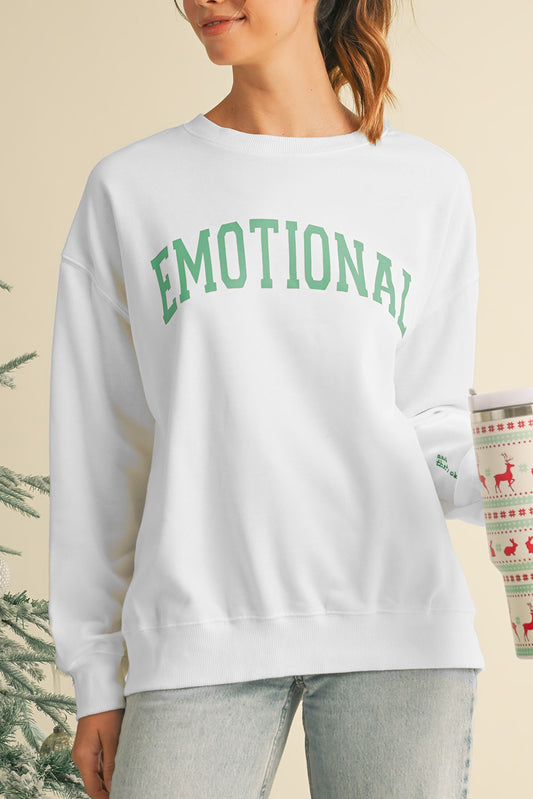 EMOTIONAL (And That's Okay) Beige Graphic Sweatshirt