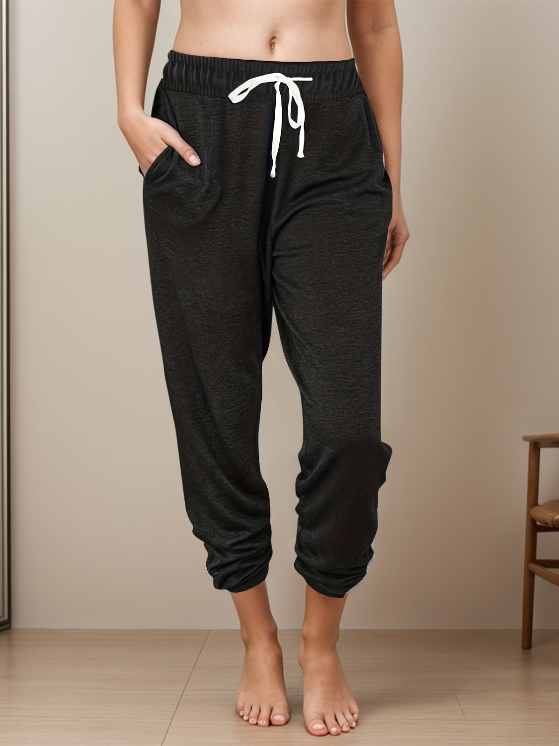 Full Size Drawstring Elastic Waist Joggers with Pockets