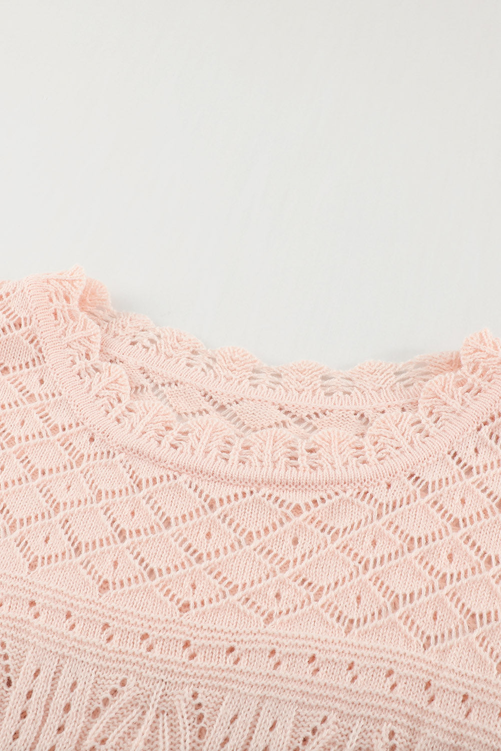 Pink Solid Casual Drop Shoulder Knit Sweater