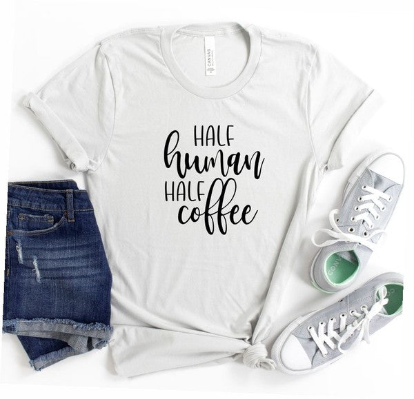 Half Human Half Coffee Graphic Tee