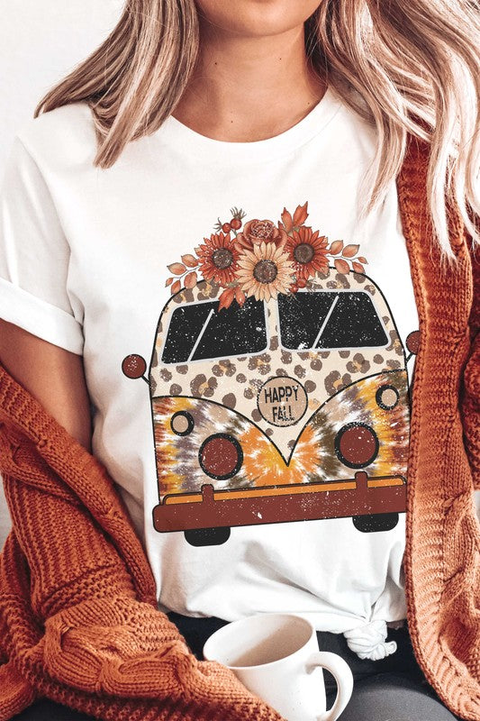 HAPPY FALL VINTAGE BUS GRAPHIC TEE