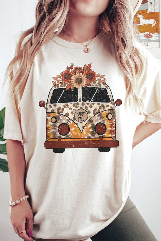 HAPPY FALL VINTAGE BUS GRAPHIC TEE