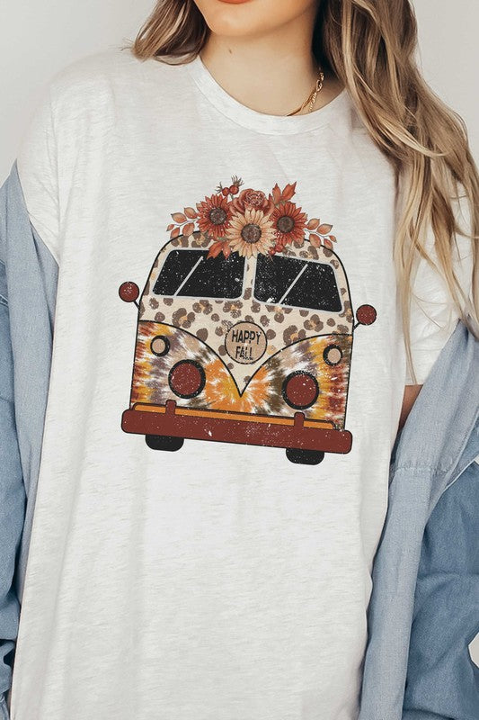 HAPPY FALL VINTAGE BUS GRAPHIC TEE