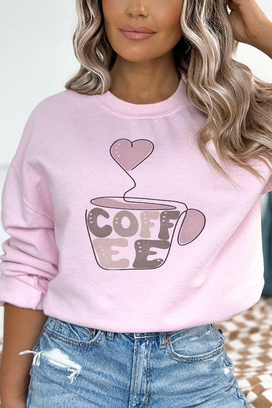 Coffee Hearts Mug Graphic Sweatshirt