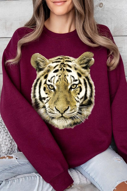 Tiger Graphic Fleece Sweatshirts