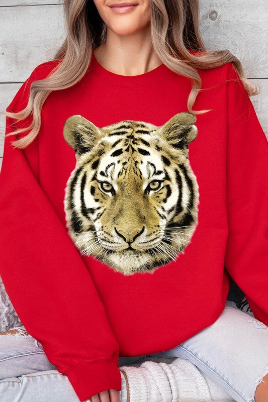 Tiger Graphic Fleece Sweatshirts