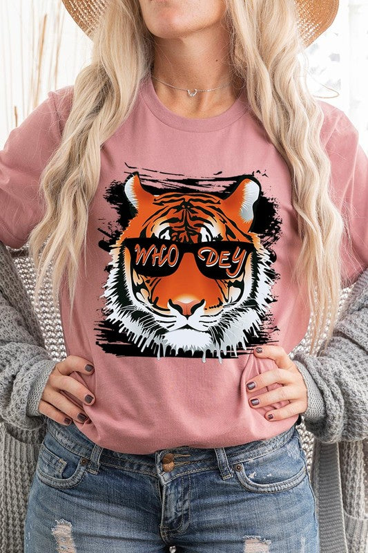 Who Dey Tiger  Graphic Tee