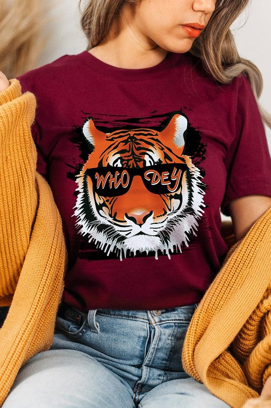 Who Dey Tiger  Graphic Tee