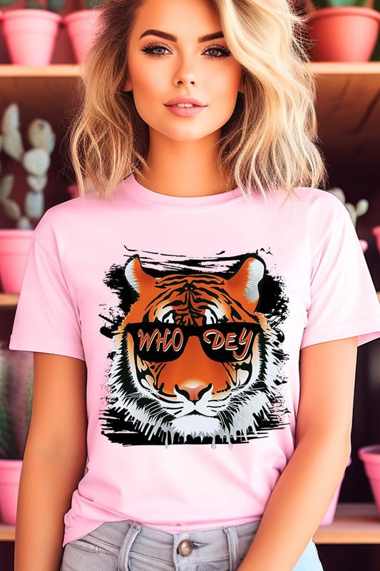 Who Dey Tiger  Graphic Tee