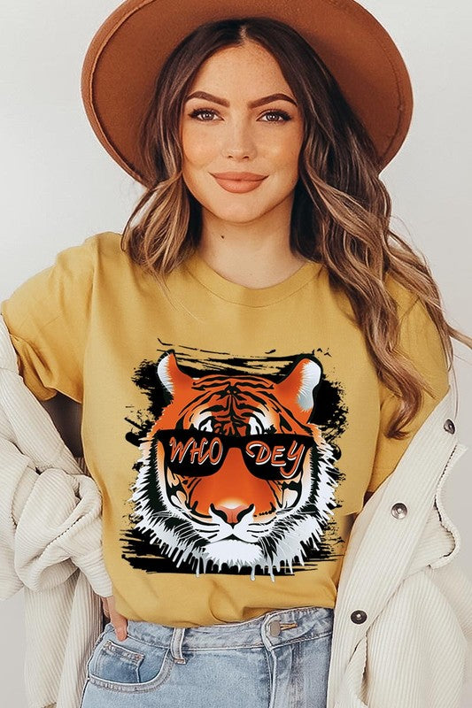 Who Dey Tiger  Graphic Tee