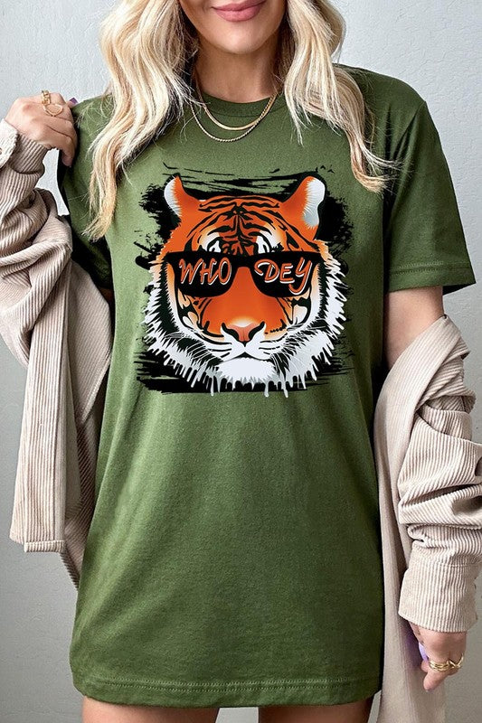 Who Dey Tiger  Graphic Tee