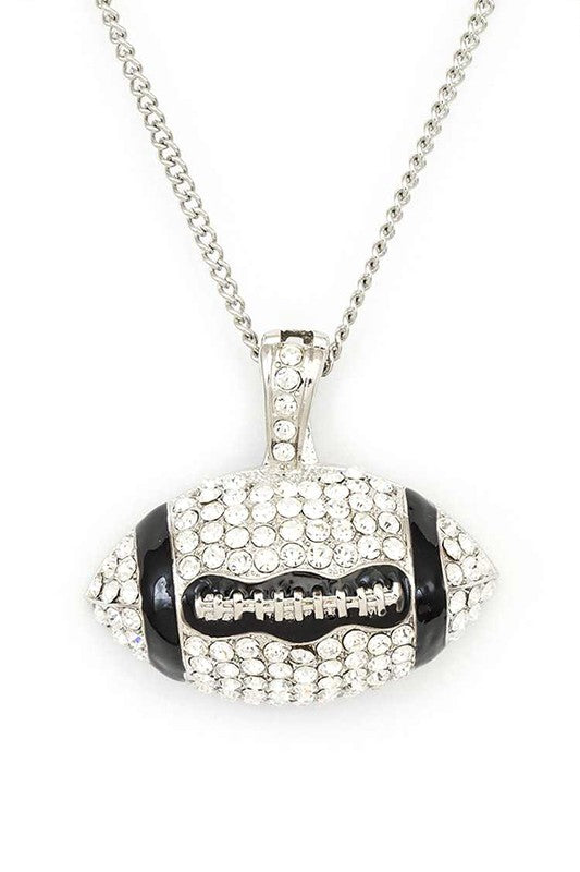 Crystal Football Pendant Necklace