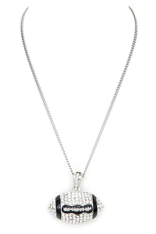 Crystal Football Pendant Necklace