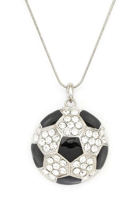 Crystal Soccer Ball Pendant Necklace