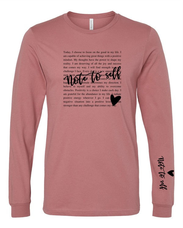 Note to Self Long Sleeve Tee