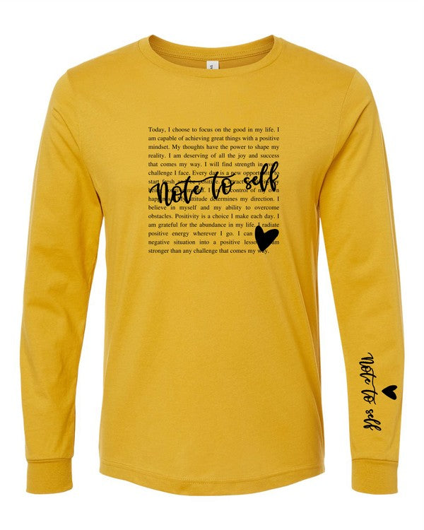 Note to Self Long Sleeve Tee