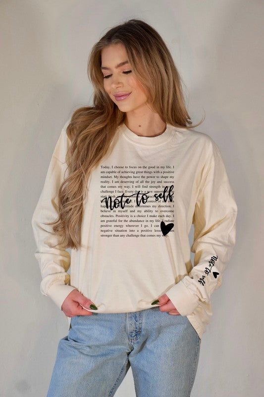 Note to Self Long Sleeve Tee