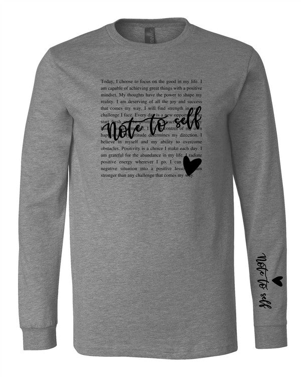 Note to Self Long Sleeve Tee