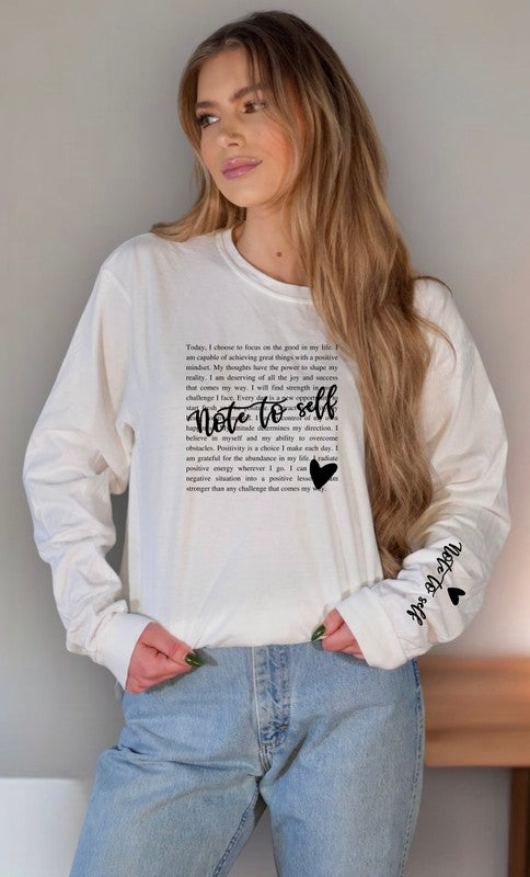 Note to Self Long Sleeve Tee